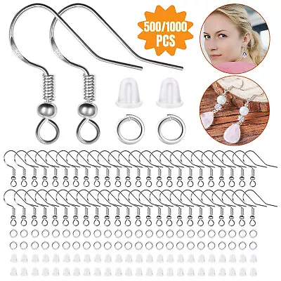 1000PCS DIY Jewelry Making Findings 925 Sterling Silver Earring Hooks Ear Plugs • $8.98