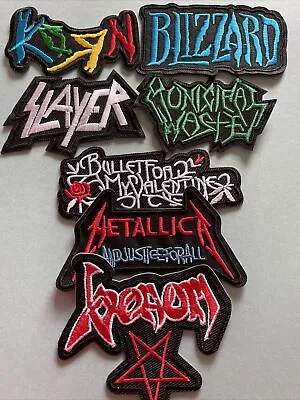 £5.95 • Buy 7 Job Lot HEAVY Thrash Metal ROCK BANDS  Music Iron On Cloth Embroidered Patches