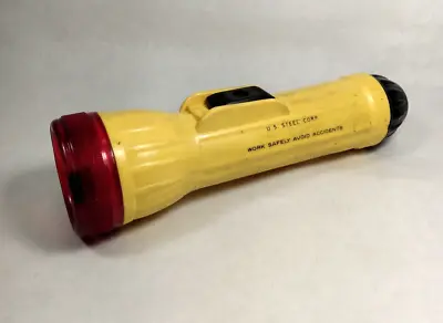 Vintage US Steel Yellow Industrial Work Flashlight • $8.27