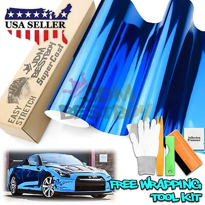 Supercast Chrome Sky Blue Car Vinyl Wrap Decal Sticker Bubble Free Sheet Film • $4.99