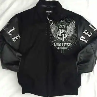 Pelle Pelle Limited Edition 1978 Black Wool & Leather Varsity Jacket • $199.99