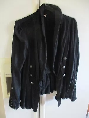 Free People Band Military Blazer Jacket Artsy Boho Rayon Cotton S Euc • $34.99