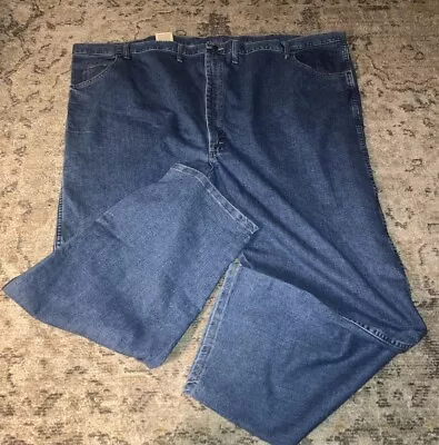 Wrangler Rugged Wear Men Jeans Size 58 × 32 Relaxed Fit High Rise Blue Denim NWT • $23.80