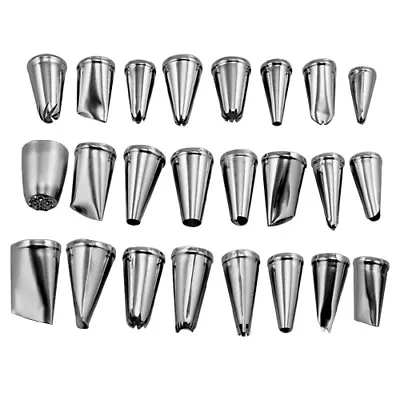 24 Pieces Icing Piping Nozzles Tool Box Set Cake Cupcake Sugarcraft Decorating • £7.99