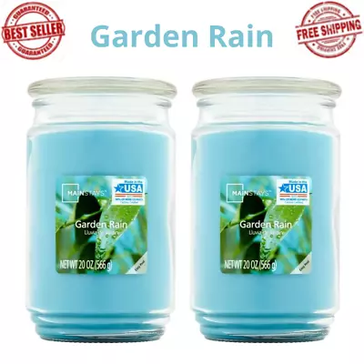 (PACK OF 2) Garden Rain Single-Wick Large Glass Jar Candle 20 Oz Garden Rain • $16.99