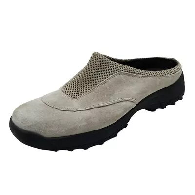 Easy Spirit Abbas 7.5 Slip On Suede Shoes Mule Clog Mesh Casual Comfort Gray • £22.17