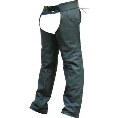 Premium Matte Black Leather Jean Style Pocket Motorcycle Chaps • $158