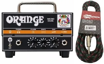 Orange Micro Dark Mini Valve Hybrid 20 Watt Guitar Amp Head W/Effin Tweed Cable • $189