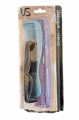 Vintage Vidal Sassoon VS Hair 3 Comb Set Classique Unused Blue Purple Black • $13.99