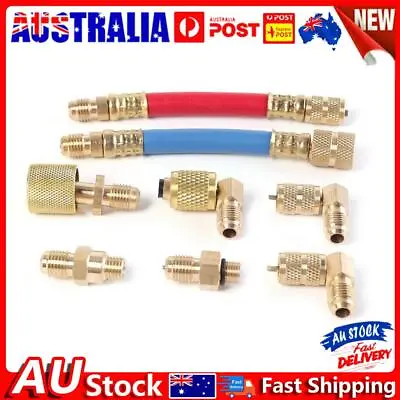 Car A/C Air Conditioning Refrigeration Connector Adapter Hoses Set Kit R134A R12 • $15.40