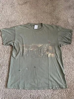 $65 • Buy Vintage 90s Korn Follow The Leader Tour 1998 Metal Band Green Tultex Shirt XL