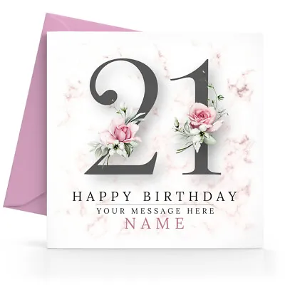 Personalised 21st Birthday Card Female Daughter Granddaughter Sister Friend Wife • £2.95