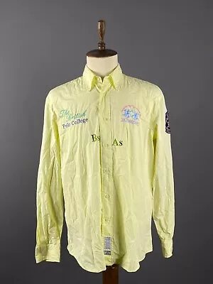 La Martina Buenos Aires The British Polo College Yellow Oxford Shirt Size 3XL • $49.99