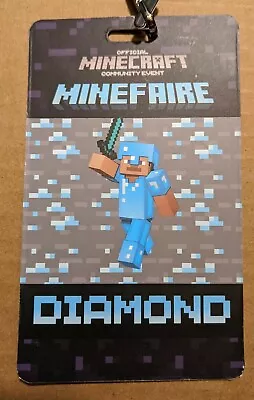 Minefaire 2019 NYC Attendee Lanyard Diamond Pass Mindcraft Community Event   • $9.99