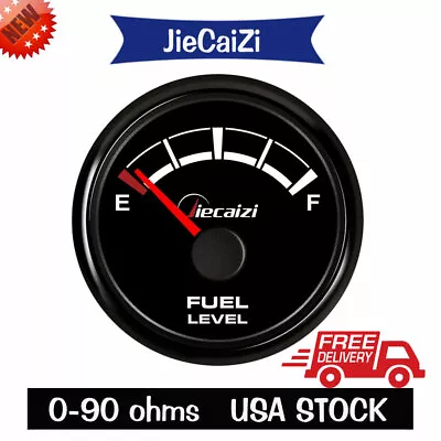 Jiecaizi 52mm Fuel Level Gauge 0-90ohms 9-32V For Car Marine Fuel Gauge Blue Led • $23.70