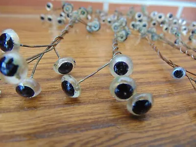 £6 • Buy 5  PAIRS ANTIQUE WIRED CLEAR GLASS EYES DOLL TEDDY TAXIDERMY 10mm / 8mm / 6mm