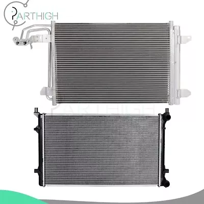 For 2010-2014 Volkswagen Golf 05-10 Jetta Car Radiator & AC Condenser Kit • $106.99