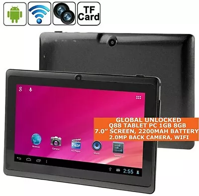 Q88 TABLET PC 8gb ALLWINNER A33 Quad Core 7.0 Inch Wi-Fi Android OTG Tablet Pc • $89.99