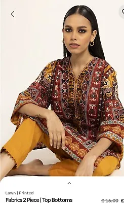 Khaadi Unstitched Original 2pc Lawn Suit Top And Bottom • £13.50