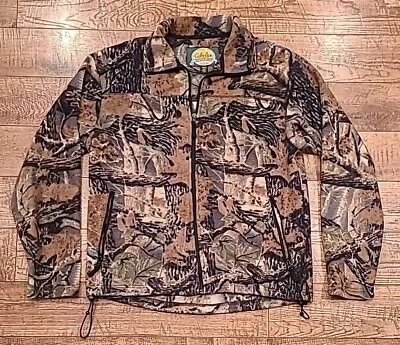 Cabelas Camo Fleece Full Zip Jacket Hunting Mens Medium EUC • $22