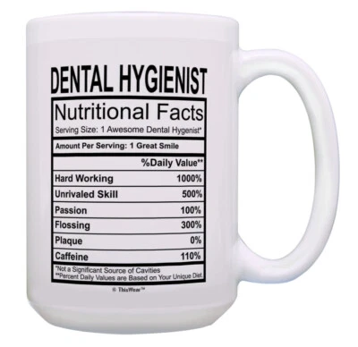 £18.36 • Buy Dental Hygienist Gifts Dental Hygienist Nutritional 15oz Coffee Mug