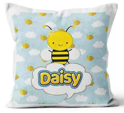 Personalised Any Name Honey Bee Design Cushion Printed Birthday Gift 75 • £11.99