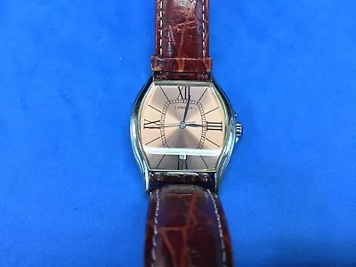  J Springs (By Seiko) Silver WATCH With Date -  Red Brown Leather Band   BBH056 • $31.99