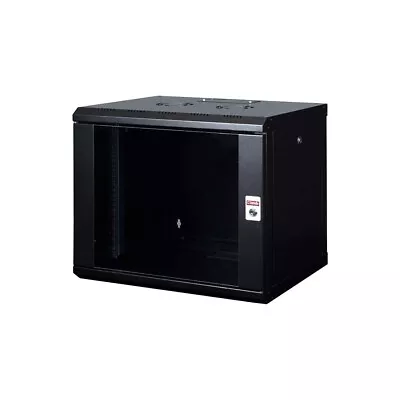 9U 450mm Deep Black Wall Mounted 19  Data Cabinet Home Networking • £239.99