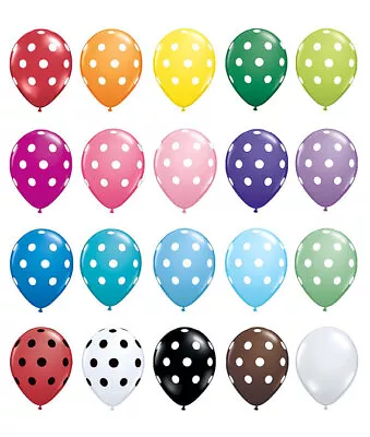 12  LATEX POLKA DOT BALLOONS All Colours Packs Of 6 8 & 12 FREE POSTAGE • £2.39