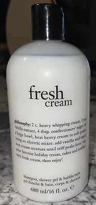 Philosophy Fresh Cream Shampoo Shower Gel And Bubble Bath - 16oz • £18.99