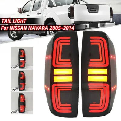 Smoked Black LED Tail Lights Lamp For Nissan Navara D40 2005-2014 ST ST-X RX AT • $220.46