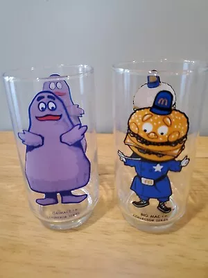 Lot Of 2 McDonalds Collector Drinking Glasses Grimace Big Mac  • $3.99