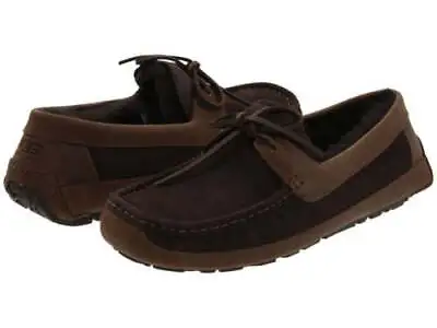 Ugg Australia Byron Cappuccino Brown Suede 5102 Men's Sheepskin Moccasins Shoes. • $71.96