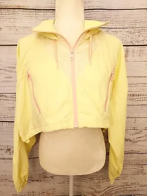 Zara Windbreaker Women's Large Yellow Cropped Midriff NEW • $18