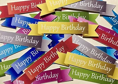 Mixed Happy Birthday Card Making Banners Sentiments Toppers Embellishments • £3.75