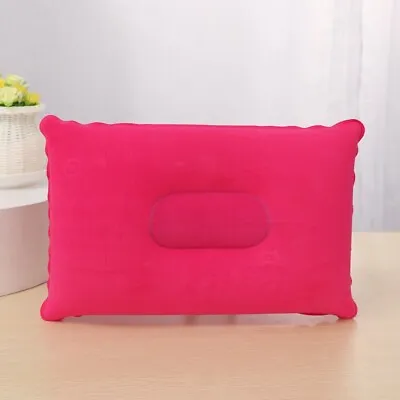 Inflatable Pillows 1 Pc Pink Coloured Travel Camping Cushions Comfortable Neck • £3.23