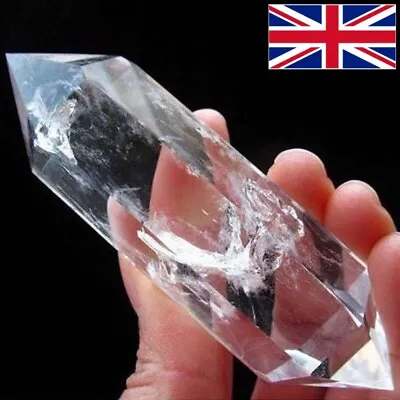 100% NATURAL Rock CLEAR QUARTZ CRYSTAL AAA DT WAND POINT Healing Gift NEW UK • £3.78