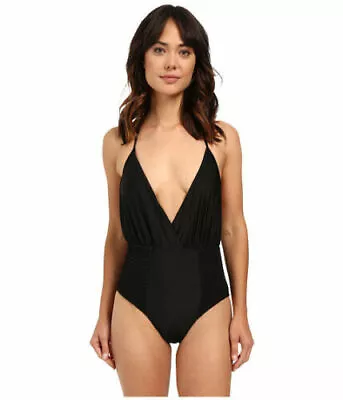 6 Shore Road By Pooja Coast One-Piece Swimsuit Black Rock Size Large - • $39.99