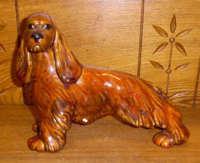 Vintage 1950s Haeger Ceramic Cocker Spaniel Dog Figurine - 9 1/2  Long • $19.99