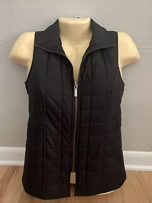 Michael Kors Womens Small Black Vest Sleeveless Full Zip Coat Jacket EUC S • $25