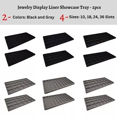 Novel Box Flocked Jewelry Display Liner Showcase Tray Inserts 2pc • $9.99