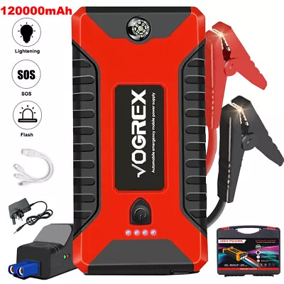 120000mAh Car Jump Starter Pack Booster Battery Charger Emergency Power Bank UK • £33.99