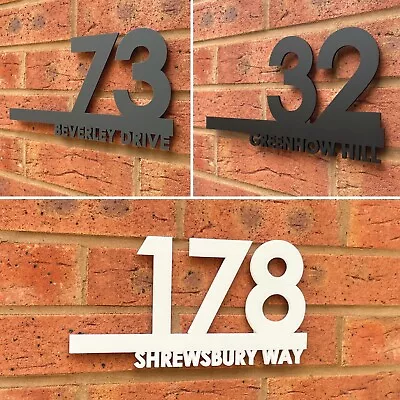 Door Sign Plaque Laser Cut Address Plaque House Number Sign Personalised Signs • £10.79