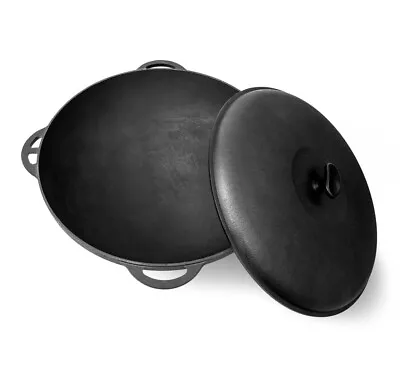 30 L Cast Iron Cauldron For Camp Fire Deep Pan Lagman Kazan With Lid Казан Чугун • $479.99