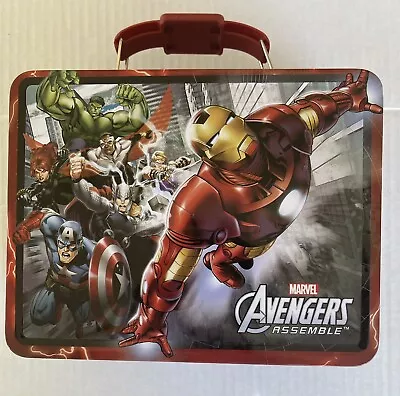 Marvel Avengers Assemble Kids Tin Lunch Box. Embossed Figures On Front Of Box • $4