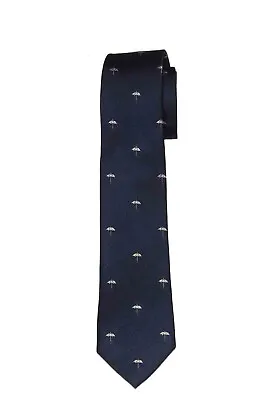 J CREW Narrow Silk Tie Navy Blue White Umbrellas Pattern Men's • $14.99