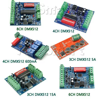 Decoder DMX512 3/4/6/8 CH Channel RGBW Controller LED Stage Lighting CMOS Output • £10.88