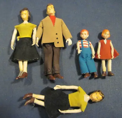 Vintage Dollhouse Miniature Family (5 ) Plus 1 • $16