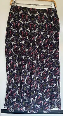 Boden Union Jack Horses Zip Skirt Navy White Red Mix UK 8R WAIST 28  NEW No Tags • £30