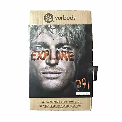 Yurbuds Explore Pro Sport Behind The Ear Headphones 3-button Mic Orange&Gray-NEW • $25